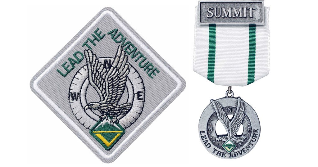 Venturing Summit award patch and small medal