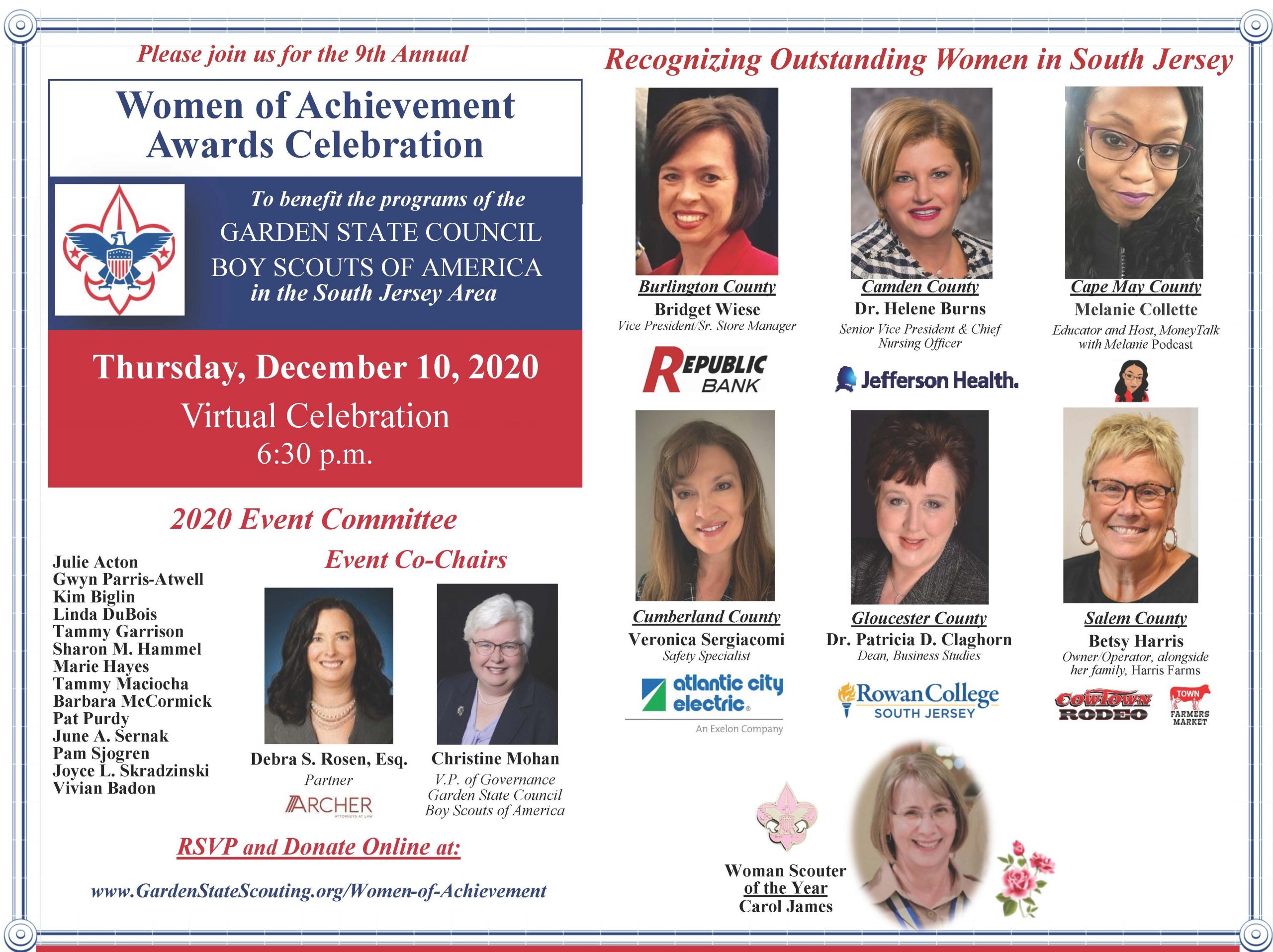 Garden State Council Women of Achievement celebration for December 10, 2020