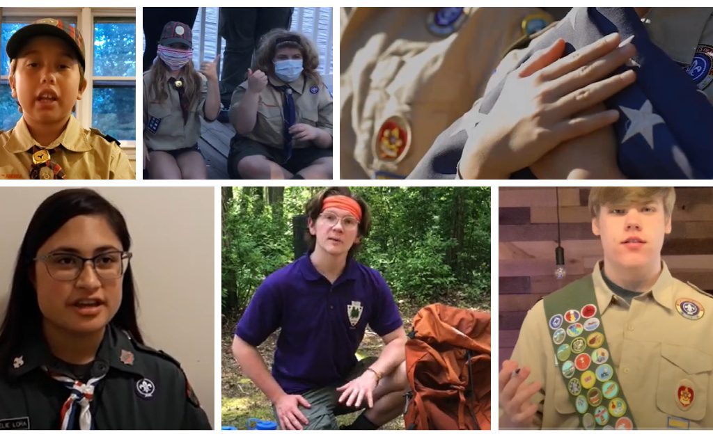 Scout-A-Thon 2020 collage of video stills showcasing Scout-led programming