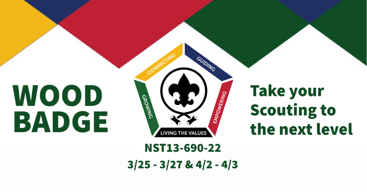 Wood Badge Training 2022 at Garden State Council will take place in March and April